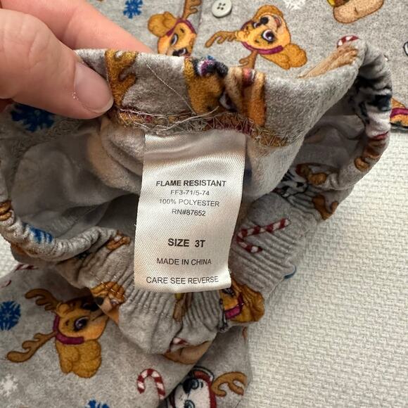Nickelodeon Paw Patrol Christmas 12M Flannel Pajama Set Gray - Picture 3 of 4
